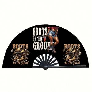 Éventail Pliant Personnalisé Grande Taille Style Art Populaire Sculpté pour les Fêtes Américaines, la Danse et les Souvenirs – Nouveauté 2025 – Vente Flash - Product Image 4