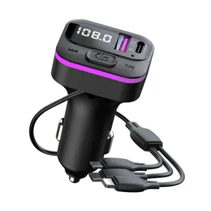 FM Transmitter Wireless Car Adapter Radio Receiver MP3 Player Handsfree Call 66W Type-C USB Car charger fast charging