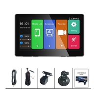 4K + 1080P Cámara dual 7 pulgadas Grabador DVR portátil Carplay Pantalla táctil Inalámbrico Carplay Android Auto
