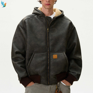 Felpa da uomo in pile resistente al vento di alta qualità invernale retrò con cerniera imbottita - Product Image 6