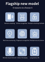 Cerradura Inteligente para Puerta con Reconocimiento Facial y de Palma de la Mano, Intercomunicador WIFI TUYA, Diseño Moderno, Fácil Instalación, Manijas, Precio de Fábrica al por Mayor