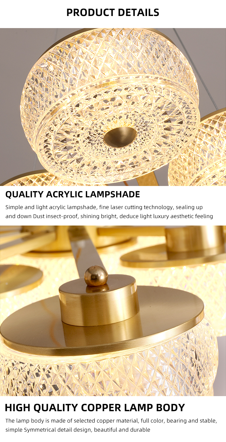 Nordic Home Decoration Post-modern Creative Acrylic Staircase Ceiling Modern Led Chandelier