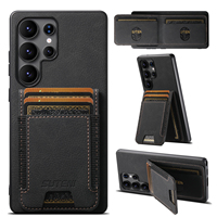 Étui de téléphone SUTENI pour Samsung S26 Ultra avec support et porte-cartes, texture givrée effet litchi, en similicuir de luxe pour S25 Plus S24 S23 S22