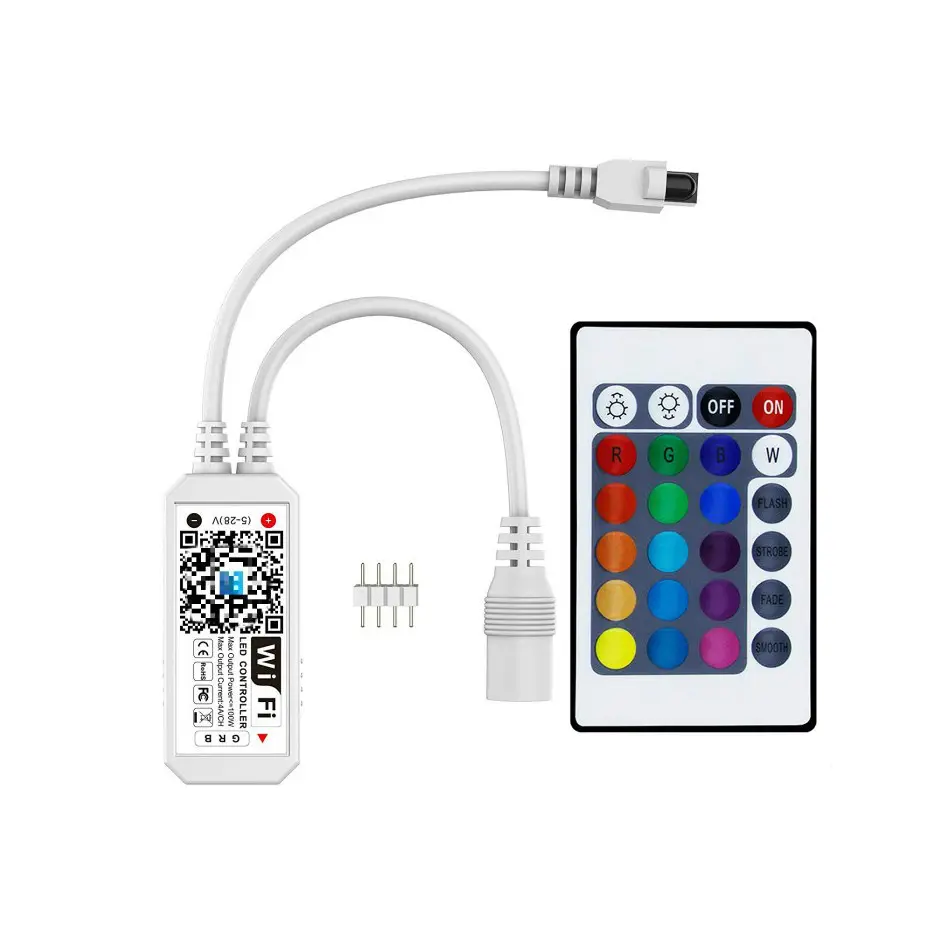 Controle remoto de led wi-fi rgb rgbw, controle remoto de ir 24key para 5050 lâmpadas de tira de led