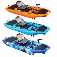 Kayak de pêche monoplace à pédales détachables en 3 parties, avec grand espace de rangement, en HDPE léger et durable, pour océans, lacs et rivières