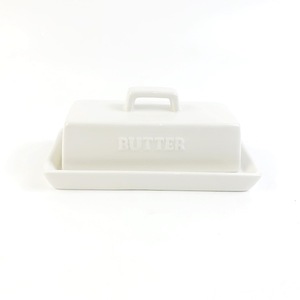 Porcelana de cerámica blanca personalizada, plato de mantequilla con cubiertas - Product Image 3
