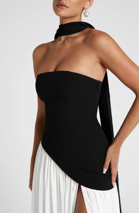 OUDINA all'ingrosso personalizza il Tutu plissettato all'americana senza <span class=keywords><strong>maniche</strong></span> abito lungo in pizzo elegante per feste e donne abiti Casual - Product Image 6