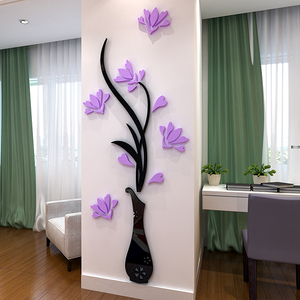 Decorazione Specchio Acrilico Rimovibile, Adesivo Murale 3D a Forma di Vaso, Decorazione Artistica da Parete per <span class=keywords><strong>Soggiorno</strong></span> e Casa - Product Image 4