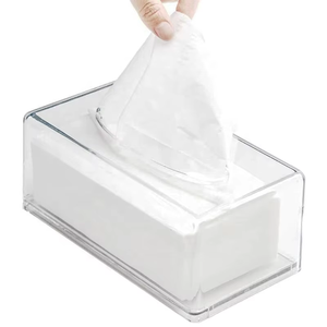 Kotak Tisu Akrilik Transparan dengan Logo Custom dan Penyimpanan Logam untuk Tisu Wajah, Serbet, Tisu <span class=keywords><strong>Toilet</strong></span>, Aksesoris Kamar Mandi - Product Image 2