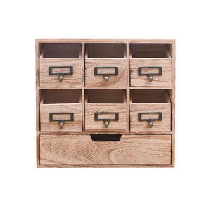 Organizador de Joyas de Madera con Cajones, Caja de Almacenamiento de Madera Natural para Accesorios de Escritorio, Tamaño y Grosor Personalizables - Product Image 2