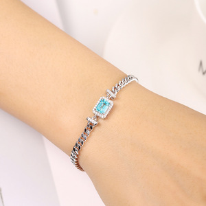 Pulsera de Hierro Paraba de Diseño Original para Mujer, Simple y Clásica, con Piedra Principal de 5x7mm, Peso Aproximado, para Aniversario - Product Image 4