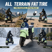 Moto électrique 1000W, 48V/60V, fourche hydraulique, écran LCD, charge USB, boîte arrière
