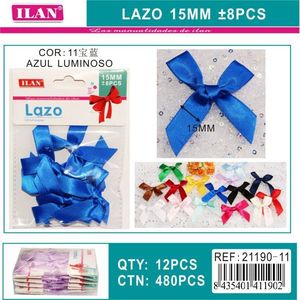 Fiocchi di nastro blu Ilan Lazo da 15 mm per decorazioni e lavori artigianali - Product Image 1