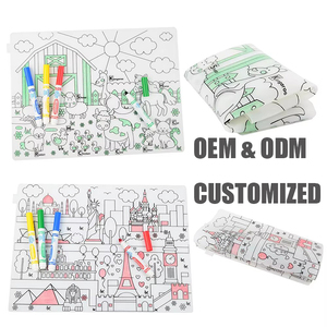 Gran oferta, alfombrilla de mesa de silicona suave para niños, alfombrilla cuadrada personalizada para bandeja, cocina, resistente al calor, lavable, Mantel Individual para bebé, pintura - Product Image 1