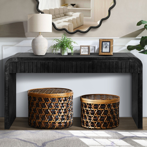 Vintage Crafted Entryway Table 59 Inch Farmhouse <b>Console</b> With Hidden Drawers For Entrance And Dining - Product Image 2