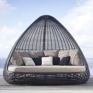 فوشان مصنع للماء وسادة معدنية الروطان سرير شمسي الخوص daybed جولة بالي في الهواء الطلق حمام سباحة الروطان سرير الشاطئ - Product Image 4