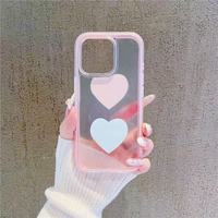 Coque de téléphone portable INS Dyeing Love en TPU pour iPhone 14 12 15 17 18 Pro Max, coque 2-en-1 à changement de couleur, protection arrière