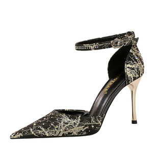 Nuevos Zapatos de Tacón Alto Franceses con Punta en Pico, Tacones Finos, Botones Cuadrados, Pedrería, Cómodos, de Cuero Genuino, Suela de Goma, Zapatos de Novia - Product Image 6
