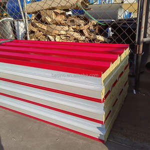 Panel Sándwich de Lana de Roca Ignífuga, Panel Sándwich de Lana de Roca para Paredes Exteriores, <span class=keywords><strong>Techo</strong></span> de Hierro, Lana de Roca - Product Image 6