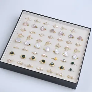 Zhuji Gold Pearl Rings Of Different Design Styles For Woman