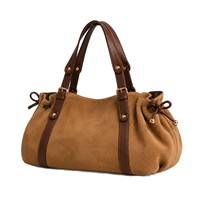 Sac fourre-tout vintage en daim grande capacité, design plissé, en polyester, style français, pour femme, sac à bandoulière, vente en gros disponible