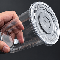 Gobelets jetables transparents en PP en forme de U, 95 mm, 8 oz-17 oz, pour boissons froides et chaudes, vente en gros