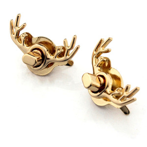 Chiusura a Forma di Cervo Dorato Cloxy con Chiusura a Torsione per <span class=keywords><strong>Borse</strong></span>, Borsette in Pelle, Decorazione per <span class=keywords><strong>Borse</strong></span> da Donna, Accessori Metallici Fai-da-Te - Product Image 4
