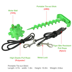Bâton de fixation portable pour chien avec corde élastique et balle à mâcher - Product Image 2