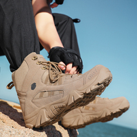 Bottes tactiques montantes tendance pour homme, nouvelle collection automne-hiver, grande taille, avec embout en acier, tige en caoutchouc PU et semelle EVA
