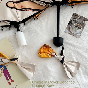 Parapluie portable double usage pour femme Sunday, petit format, en pongé, avec revêtement en caoutchouc noir, protection UV, <span class=keywords><strong>ouverture</strong></span> moderne à cinq plis pour le soleil - Product Image 4