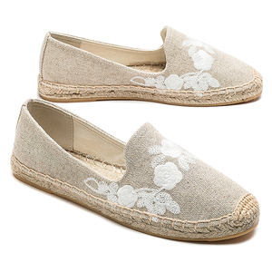 Mocasines de Lino Transpirables para <span class=keywords><strong>Mujer</strong></span> con Bordado Floral, Zapatos Casuales Sin Cordones para el Trabajo Diario, Vacaciones, Calzado Femenino - Product Image 4