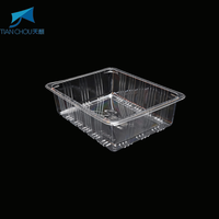 Barquette alimentaire jetable écologique en PP/PET, 0,3 mm, transparente, pour fruits de mer, fraises, tomates, légumes