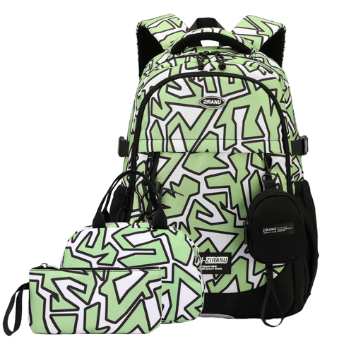 Color Printed Fashion Students Kids School Bag 3pcs Set Large Capacity Boys Teenagers 3-in-1 Backpack Set Casual Sport Schoolbag