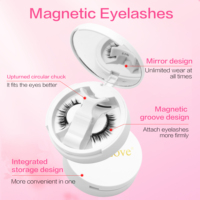 Kit de faux cils magnétiques rigides réutilisables faits à la main de haute qualité, aspect naturel, sans colle, bouclés, tailles mixtes