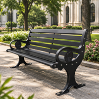 Banc d'extérieur en fonte sculptée de style européen, résistant aux intempéries et anticorrosion, pour parcs publics et espaces paysagers municipaux