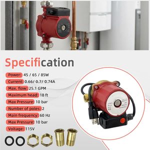 Bomba Circuladora UPS15-55SUC 115V 1 Pulgada Flangeada 25.1 GPM 10 Bar Presión Máxima Motor Monofásico - Product Image 1