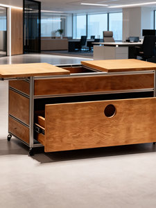 Mobile Portatile <span class=keywords><strong>per</strong></span> Camera da Letto - Moderno e Semplice con Ruote, Profilo in Alluminio, Pannello Marino, 2 Cassetti/Scomparti, <span class=keywords><strong>Arredamento</strong></span> <span class=keywords><strong>per</strong></span> la <span class=keywords><strong>Casa</strong></span> - Product Image 2