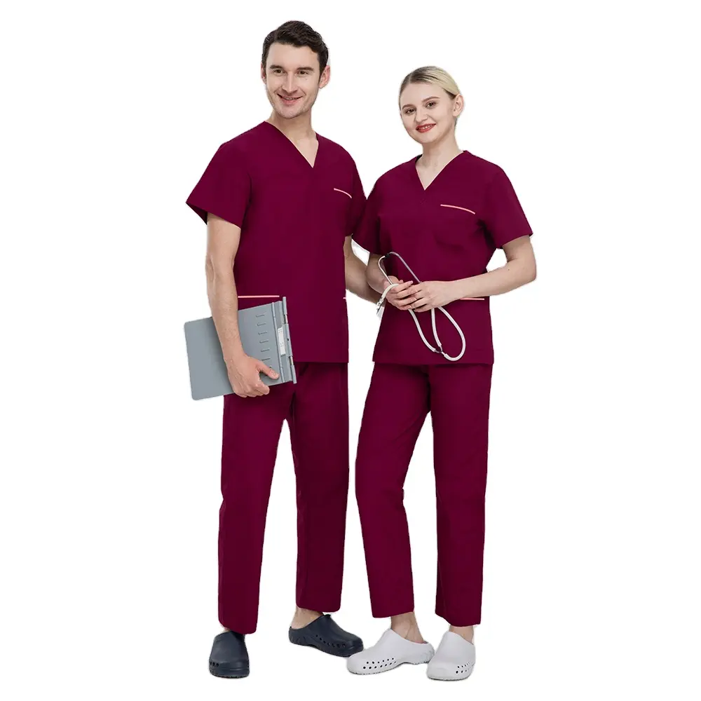 Ensemble d'images médicaux pour femmes et hommes, uniforme médical, ensemble de blouses médicale haut et pantalon, uniforme supérieur en polaire médicale