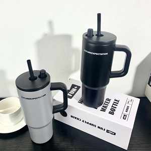 <b>Reusable</b> Stainless Steel Travel <b>Cup</b> 24oz Vacuum Insulated Tumbler with Portable Handle and Straw - Product Image 3