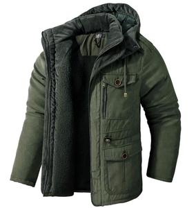 Wholesale Winter Fleece Jackets Casual <strong>Men's</strong> Warm <strong>Coats</strong> <strong>Long</strong> Sleeve Thick Cotton <strong>Mens</strong> Hooded Jacket Outwear - Product Image 2