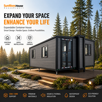 Maison conteneur extensible isolée et étanche, préfabriquée en panneaux sandwich, pour villas, complexes hôteliers, gîtes et camping