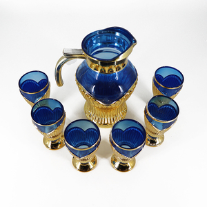 7PCS Luxury Hot Selling Home Decor Ethiopian Blue Coffee Cup <strong>Set</strong> <strong>Tea</strong> Glass <strong>Tea</strong> <strong>Pot</strong> Water Jug <strong>Set</strong> - Product Image 5