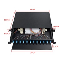 Panel de Conexiones de Fibra Óptica de 24 Núcleos LC, Completo, 1U, 19'', Montaje en Rack, Tipo Cajón Deslizante de Carga Completa