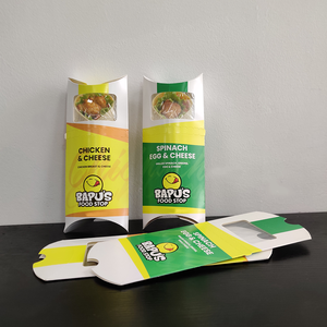 กล่องกระดาษบรรจุภัณฑ์แบบพิมพ์โลโก้ตามสั่ง สำหรับร้านอาหารฮาลาลแบบอาหรับ บรรจุอาหารย่าง อาหารแบบนำกลับ ทาร์นา ชาวาร์มา กล่องแบ่งช่องใส่เคบับ กล่องทรงหมอน - Product Image 5