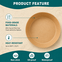Papiers de cuisson pour friteuse à air, résistants à l'huile, pour barbecue, cuisine, four, jetables avec revêtement