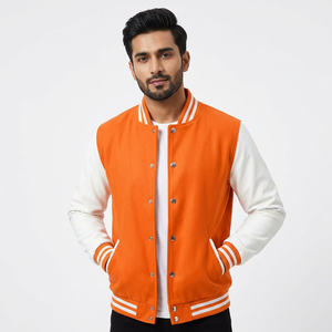 Nouvelle arrivée : Veste universitaire légère en laine pour homme, séchage rapide, col montant en toile, services OEM, vente en gros d'usine, prix abordable - Product Image 1