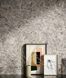 Thiết kế hiện đại màu xám giảm Gạch <span class=keywords><strong>Mosaic</strong></span> đá cẩm thạch nóng bán đá bất thường cho sàn vườn lát cho biệt thự - Product Image 2