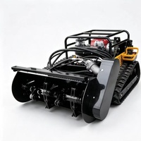 Machine agricole robuste à chenilles télécommandée avec système intelligent de travail en pente pour terrains accidentés et désherbage