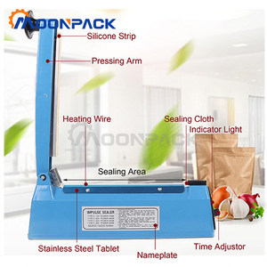 Machine à sceller Moonpack PFS-200, scelleuse à chaleur pour sacs, scelleuse manuelle <span class=keywords><strong>portable</strong></span> pour sacs en papier, film thermique hermétique, machine à sceller en plastique pour emballage - Product Image 2