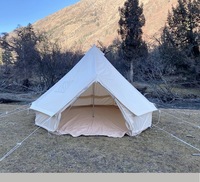 Tente de glamping de luxe en toile de coton imperméable avec cheminée, tente yourte pour le camping en plein air en toutes saisons